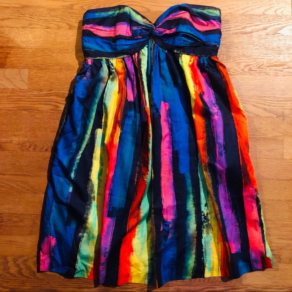 Milly Strapless Rainbow Dress- Size 6- NWT